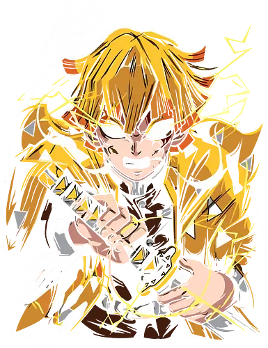 Zenitsu Agatsuma Thunderclap and Flash Slayer Art - Zenitsu Agatsuma, Thunderclap and Flash, Slayer, Kimetsu no Yaiba, anime, manga, lightning, anime art, fan merchandise, Tanjiro Kamado, Demon Slayer Corps, shinobi, Japanese animation, shonen, Zenitsu, lightning power, anime character, demon, Zenitsu fan